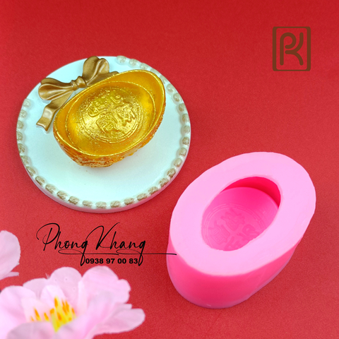 Khuôn silicon 4d làm rau câu hình thỏi vàng lớn