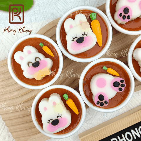 Khuôn silicon làm rau câu hình thỏ phục sinh