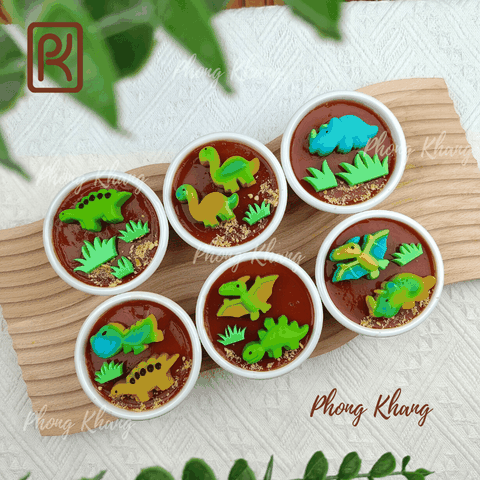 Khuôn silicon làm rau câu hình khủng long