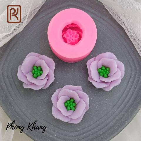 [Ảnh thực] Khuôn silicon 4d Phong Khang làm rau câu hình hoa trà