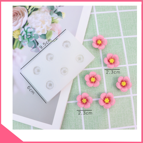 Khuôn silicon 4d hình hoa đào nhí