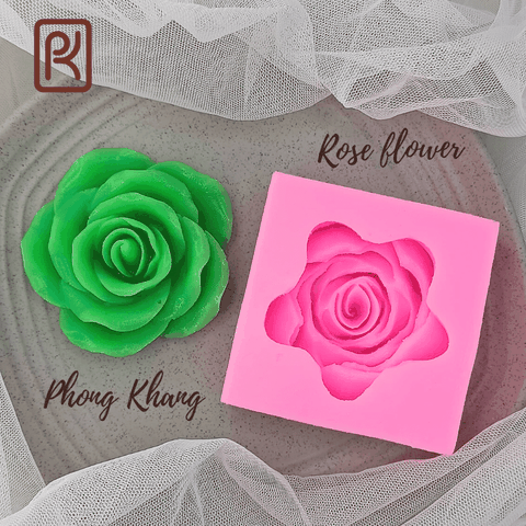 [Ảnh thực tế] Khuôn silicon 4d Phong Khang làm rau câu hoa hồng