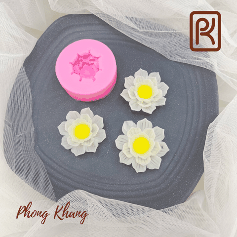 [Ảnh thực tế] Khuôn silicon 4d Phong Khang làm rau câu hoa sen cánh mỏng