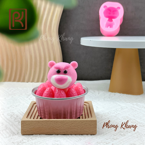 Khuôn silicon 4d gấu dâu Lotso