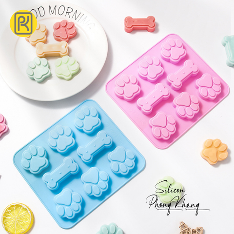 Khuôn silicon chân chó và khúc xương