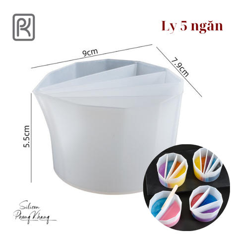 Ly silicon rau câu sơn thủy 5 ngăn