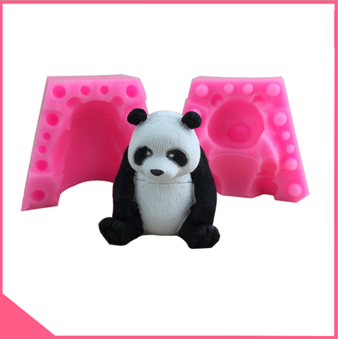 Khuôn silicon 4d làm rau câu hình gấu trúc nhỏ