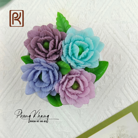 Khuôn silicon 4d làm rau câu hoa hồng thái nhỏ