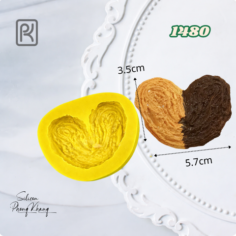 Khuôn silicon bánh quế tim