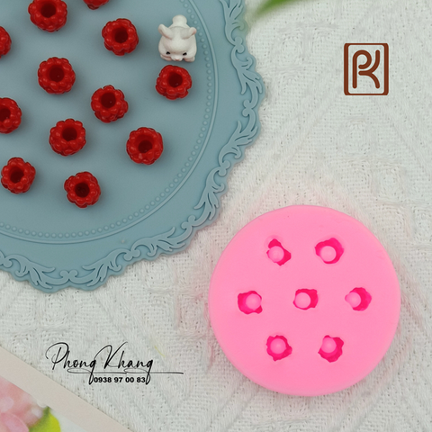 Khuôn silicon hình trái mâm xôi