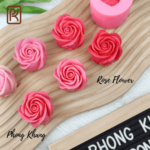 Khuôn silicon 4d làm rau câu hoa hồng cao