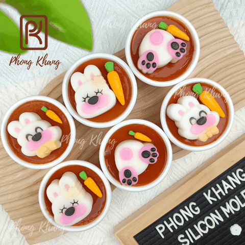 Khuôn silicon làm rau câu hình thỏ phục sinh