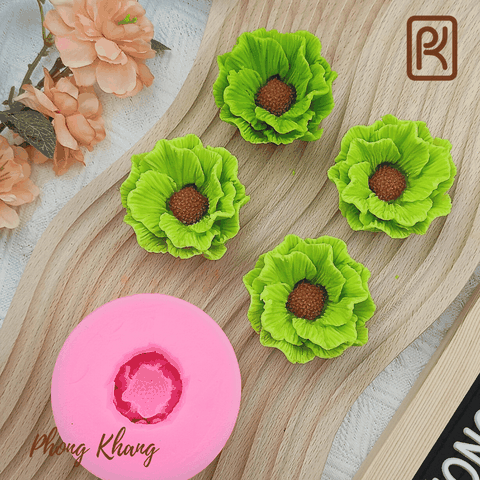 Khuôn silicon 4d làm rau câu hình hoa cúc Rossi