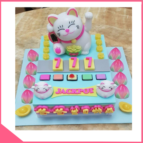 Khuôn silicon 4d làm rau câu hình mèo thần tài