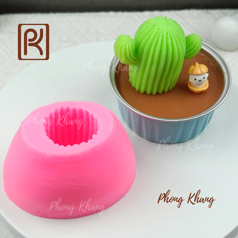 Khuôn silicon 4d làm rau câu xương rồng