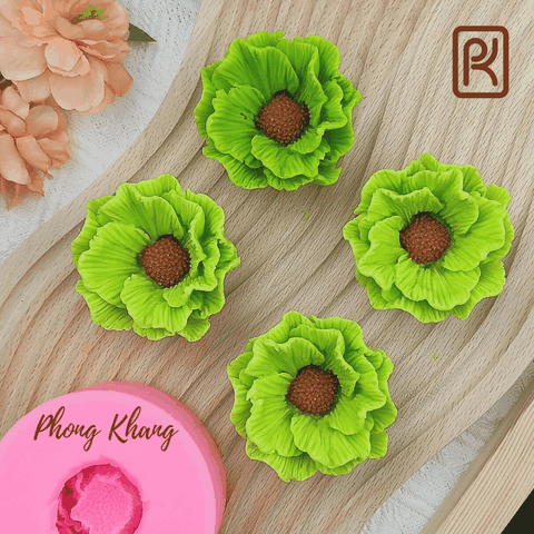 Khuôn silicon 4d làm rau câu hình hoa cúc Rossi