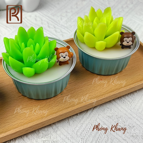 Khuôn silicon 4d làm rau câu sen đá lớn