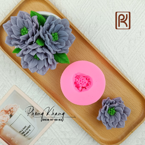 Khuôn silicon 4d làm rau câu hoa hồng thái