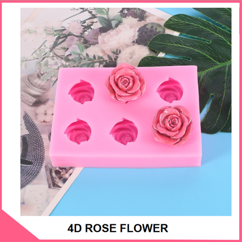 Khuôn silicon 4d làm rau câu hoa hồng nhỏ