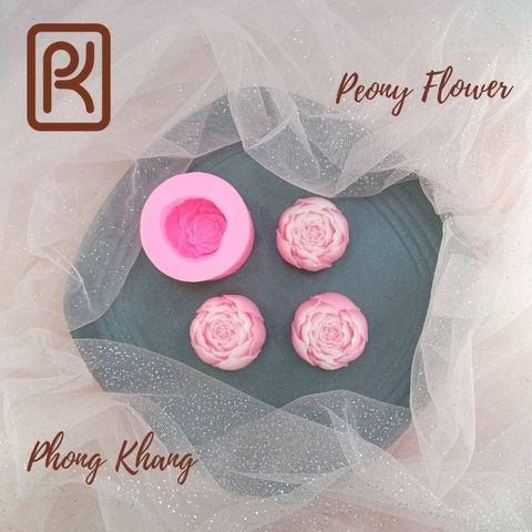 [Ảnh thực tế] Khuôn silicon 4d Phong Khang làm rau câu hoa mẫu đơn cúp