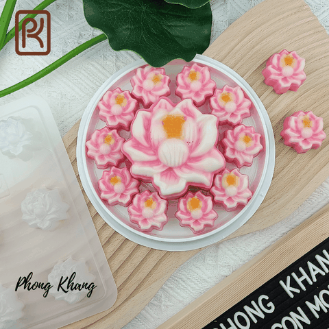 Khuôn nhựa PP làm rau câu 6 hoa sen nhí