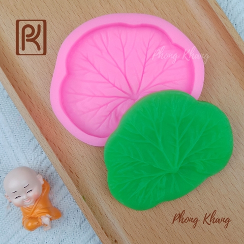 Khuôn silicon 4d hình lá sen tròn trung