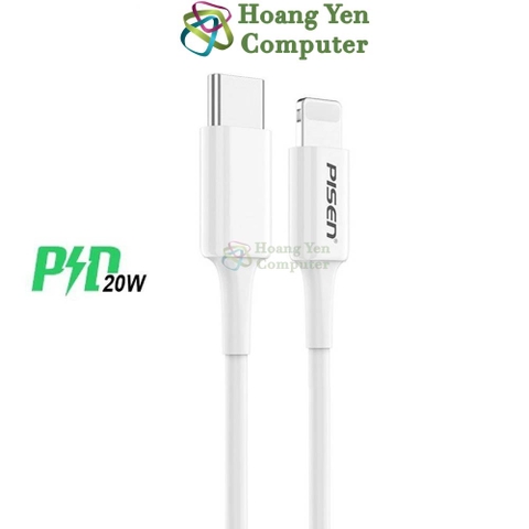 Cáp Sạc Nhanh PD20W Type C to Lighting Pisen CL-PD (Độ Dài 1M) - BH 6 Tháng - Hoàng Yến Computer