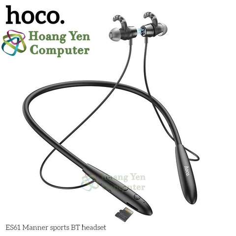 Tai Nghe Bluetooth Thể Thao Hoco ES61 V5.1 - Pin Sử Dụng 20H, Khe Cắm Thẻ Nhớ - BH 1 Năm Chính Hãng - Hoàng Yến Computer