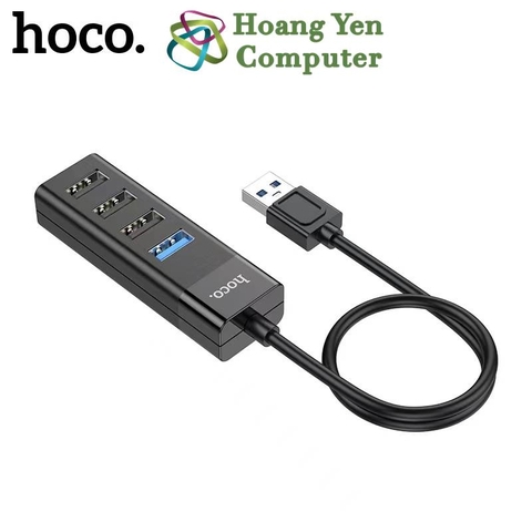 [USB] Hub USB 4 Cổng Hoco HB25, Dây Dài 30CM - BH 1 Năm Chính Hãng - Hoàng Yến Computer