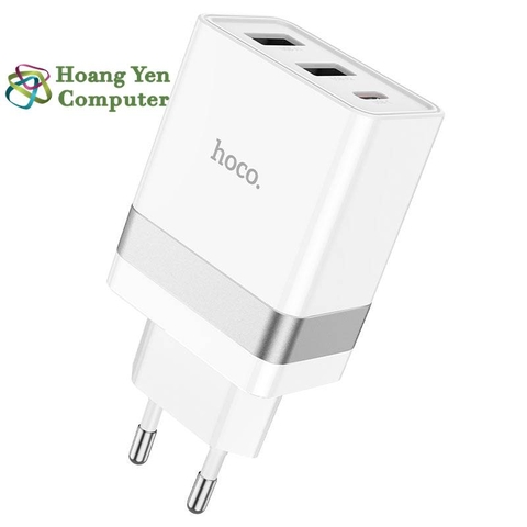 Cốc Sạc Nhanh PD 30W Hoco N21 Pro - 3 Cổng Sạc (2 Cổng USB + Cổng Type C) - BH 6 Tháng Chính Hãng - Hoàng Yến Computer