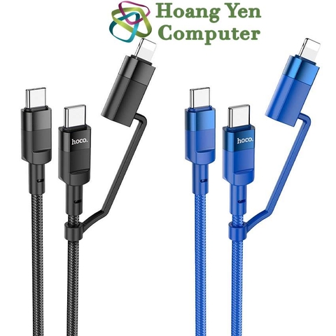 Cáp Sạc Nhanh Hoco U106 2in1 (Type C to Lightning hoặc Type C to Type C) - BH 12T Chính Hãng - Hoàng Yến Computer