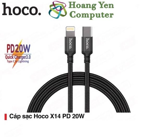 Cáp Sạc Nhanh 20W Type C to Lightning Hoco X14 (Dây Dù Chống Đứt, Độ Dài 1M/2M) - BH 6 Tháng - Hoàng Yến Computer