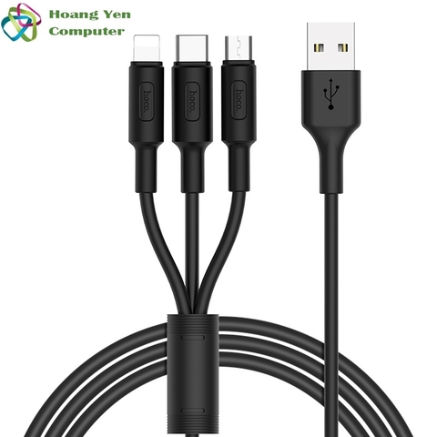 [MẪU MỚI] Cáp Sạc Hoco X25 3 Đầu IPhone - Micro Usb - Type C 1M - BH 6 Tháng 1 đổi 1 (MÀU SẮC NGẪU NHIÊN)