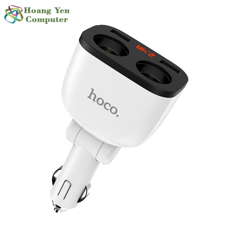 Cốc Sạc Ô Tô Hoco Z28 Power Ocean 2 Cổng Tẩu Sạc, 2 Cổng Sạc USB - BH 6 Tháng - Hoàng Yến Computer