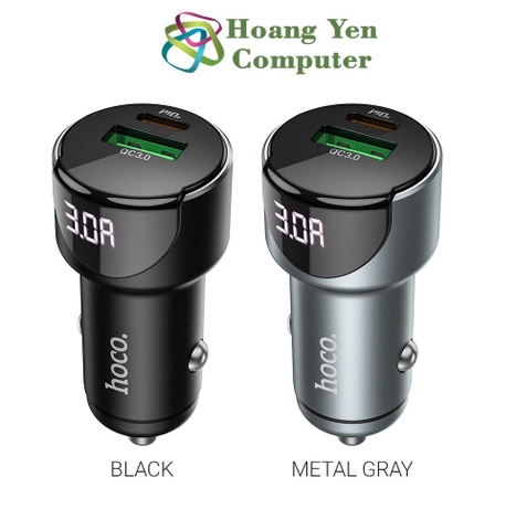 Cốc Sạc Nhanh Xe Hơi Hoco Z42 (Sạc Nhanh QC 18W, Type C PD 20W) - BH 6 Tháng Chính Hãng