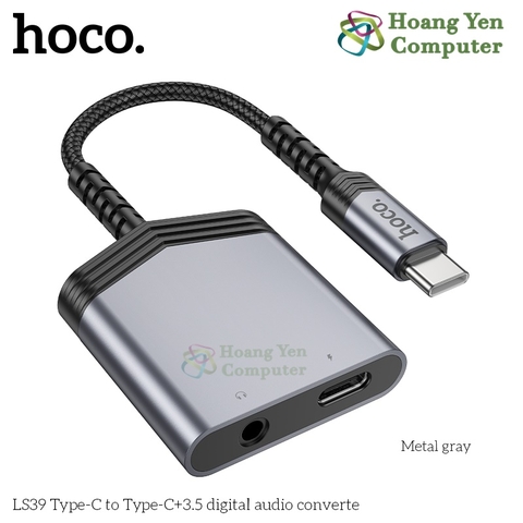 Bộ chuyển đổi âm thanh Hoco LS39 Type-C To Type-C + 3.5mm - Hoangyencomputer