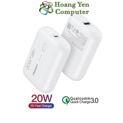 Sạc Dự Phòng Mini Pisen TS-D304 10000Mah (Sạc Nhanh QC3.0 18W, PD20W) - BH 1 Năm - Hoàng Yến Computer