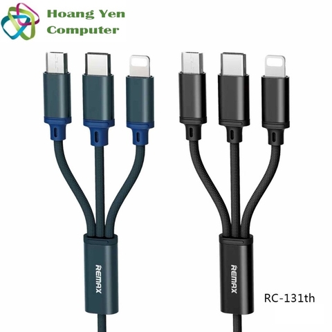 Cáp Sạc Remax 3 Đầu RC-131TH IPHONE - MICRO USB - TYPE C Dây Dù