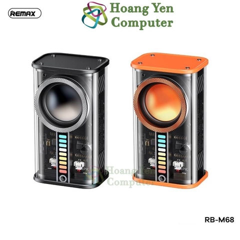 Loa Bluetooth Mini Remax RB-M68 - Loa Trong Suốt, Led RGB, TWS Ghép Đôi 2 Loa - BH 12 Tháng - Hoàng Yến Computer