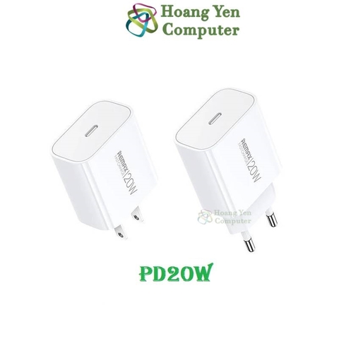 Cốc Sạc Nhanh PD 20W Remax RP-U133 1 Cổng Sạc Type C - BH 12 Tháng Chính Hãng - Hoàng Yến Computer