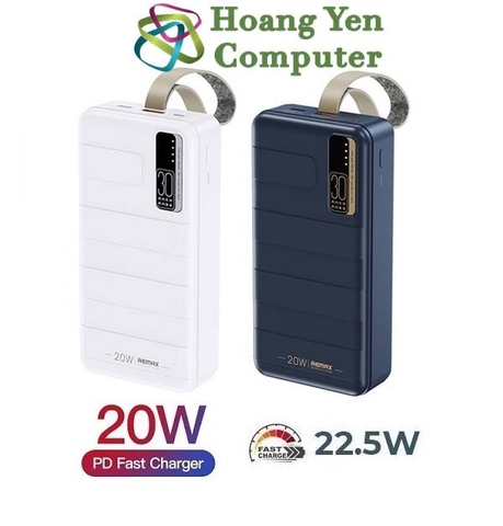 Sạc Dự Phòng Remax RPP-506 30000Mah (Sạc Nhanh QC3.0 18W, 22.5W, PD20W, VOOC 2.0) - BH 1 Năm - Hoàng Yến Computer