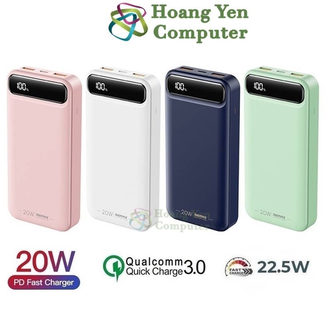 Sạc Dự Phòng Remax RPP-521 20000mAh (Sạc Nhanh QC3.0 18W, PD20W, VOOC 22.5W ) - Hoangyencomputer