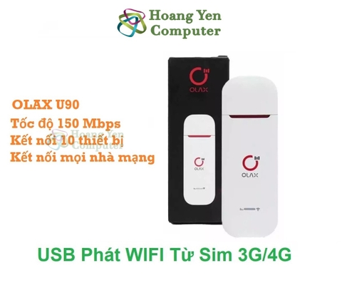 USB Phát WiFi từ Sim 3G/4G OLAX U90 - 150Mbps, Hỗ Trợ 10 Thiết Bị - Bảo Hành 6 Tháng - Hoàng Yến Computer