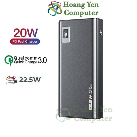 Sạc Dự Phòng Wekome WP-06 20000Mah (Sạc Nhanh QC3.0 18W, 22.5W, PD18W, VOOC 2.0) - BH 1 Năm - Hoàng Yến Computer