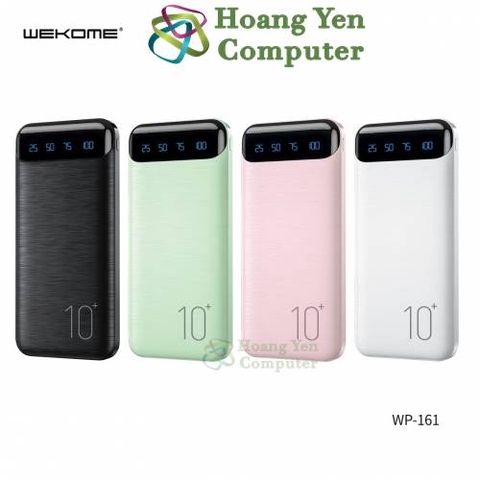 Sạc Dự Phòng Wekome WP-161 10000mAh Lõi Polymer 2 Cổng Sạc Vào, 2 Cổng Sạc Ra - BH 1 Năm - Hoàng Yến Computer