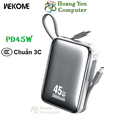 Pin Dự Phòng Wekome WP-50 20000Mah 45W (QC 3.0, VOOC 2.0, PD20W) - BH 12 Tháng - Hoàng Yến Computer