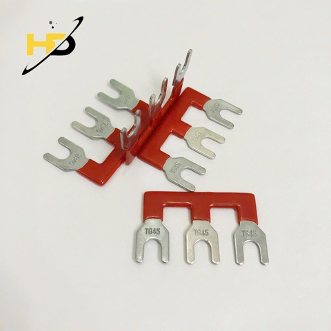 Thanh Nối Tắt Cầu Đấu TB45 Domino 3P Kim Loại Bọc Nhựa Màu Đỏ