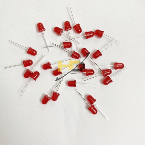 Led 8mm Đầu Tròn Màu Đỏ Chân 25mm