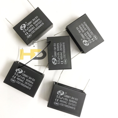 Tụ Quạt CBB61 5uF 450VAC Chân Hàn Mạch PCB