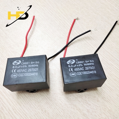 Tụ Khởi Động CBB61 8uF 450VAC 5% SENJU Dây